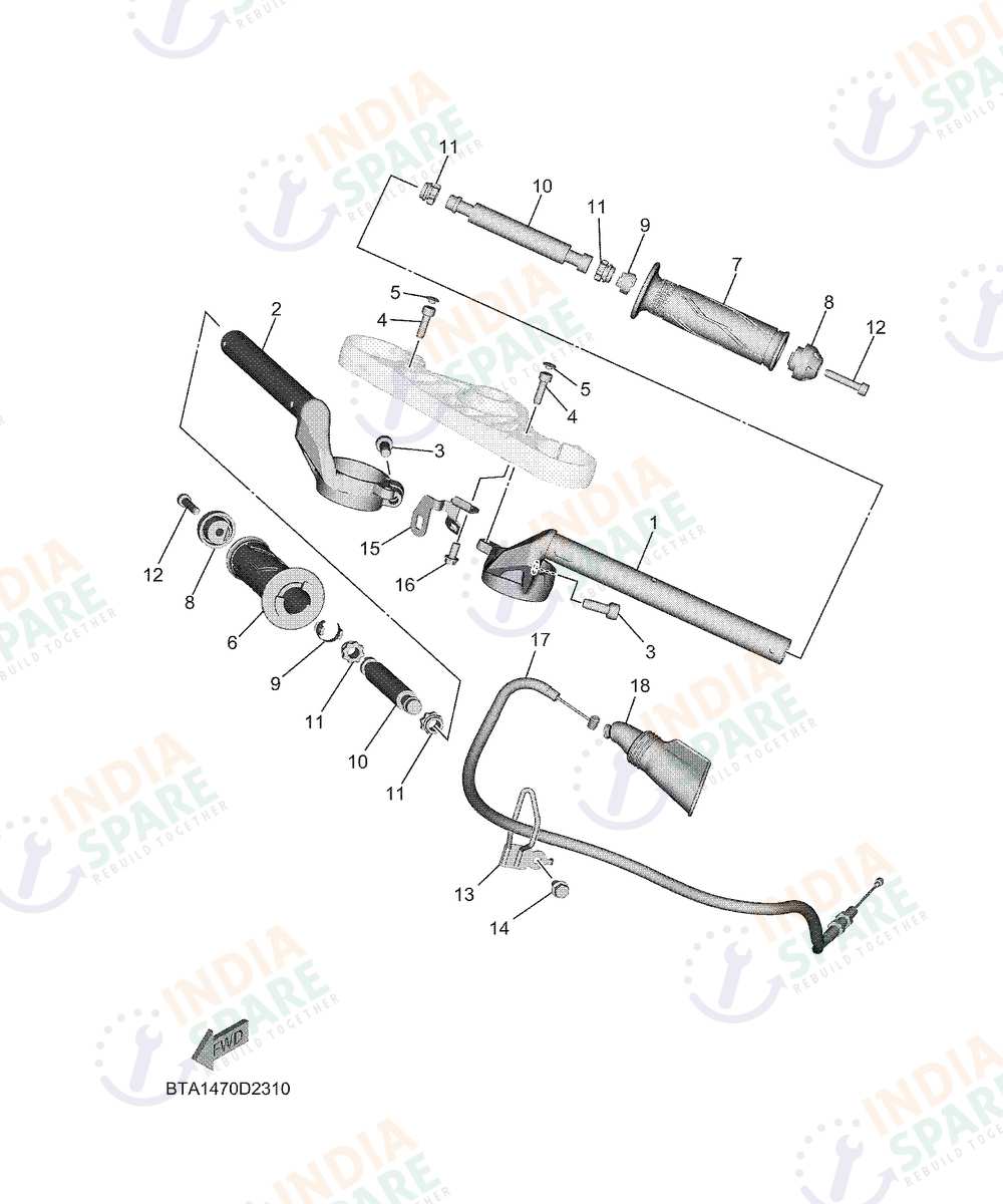 YAMAHA BTA1 R2 200CC Series STEERING HANDLE & CABLE